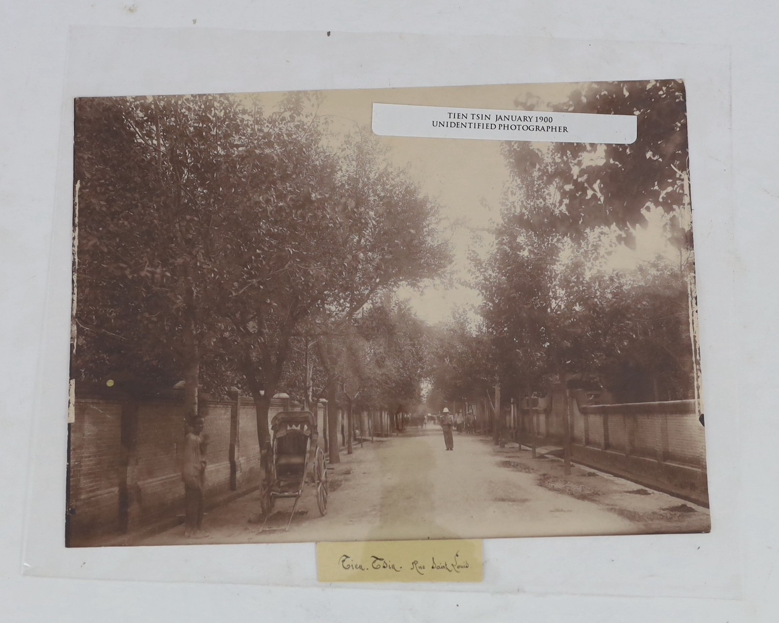 China, Nine albumen photographic views of Tianjin (Tientsin), c.1900, largest image 16.5 x 29cm